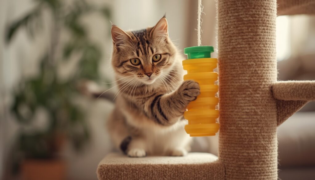 active cat playing to maintain a healthy weight after neutering