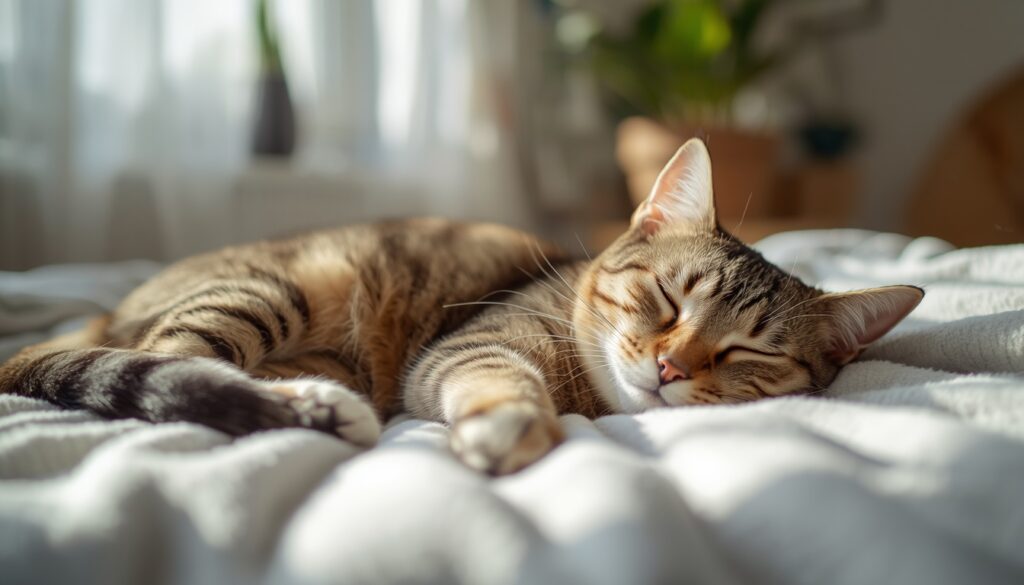 cat resting after neutering at risk of weight gain
