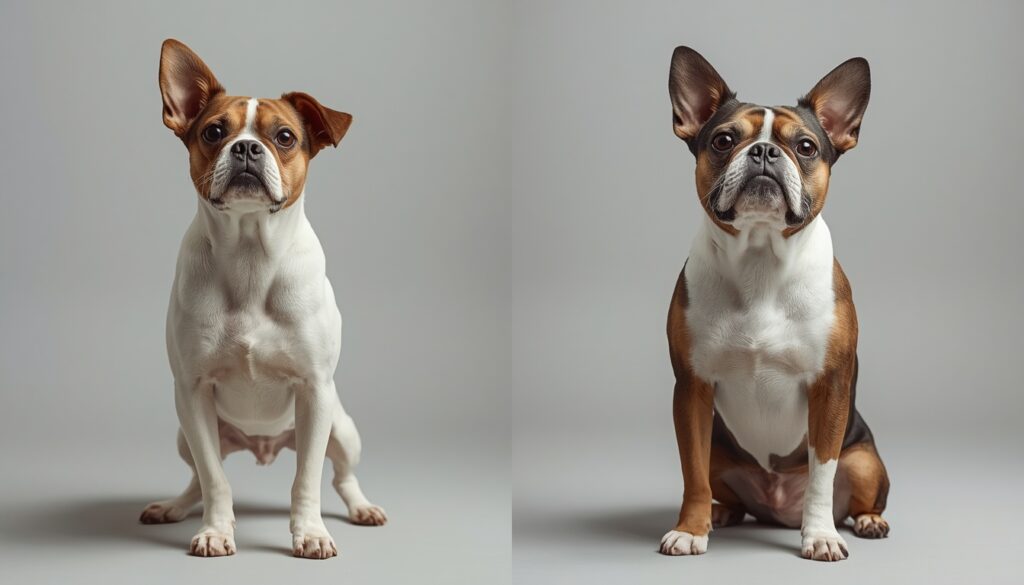 comparison of an ideal-weight and overweight small dog